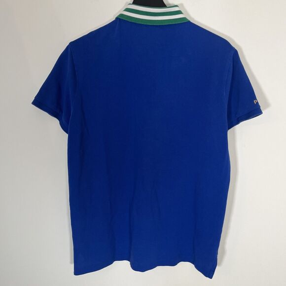 POLO Ralph Lauren MCMLXVII Crest Banner Blue Polo‎ Shirt Slim Fit Large Rugby - Picture 2 of 11